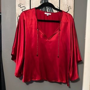 JP & Ginger 100% Silk 1/2 Bell Sleeve Blouse